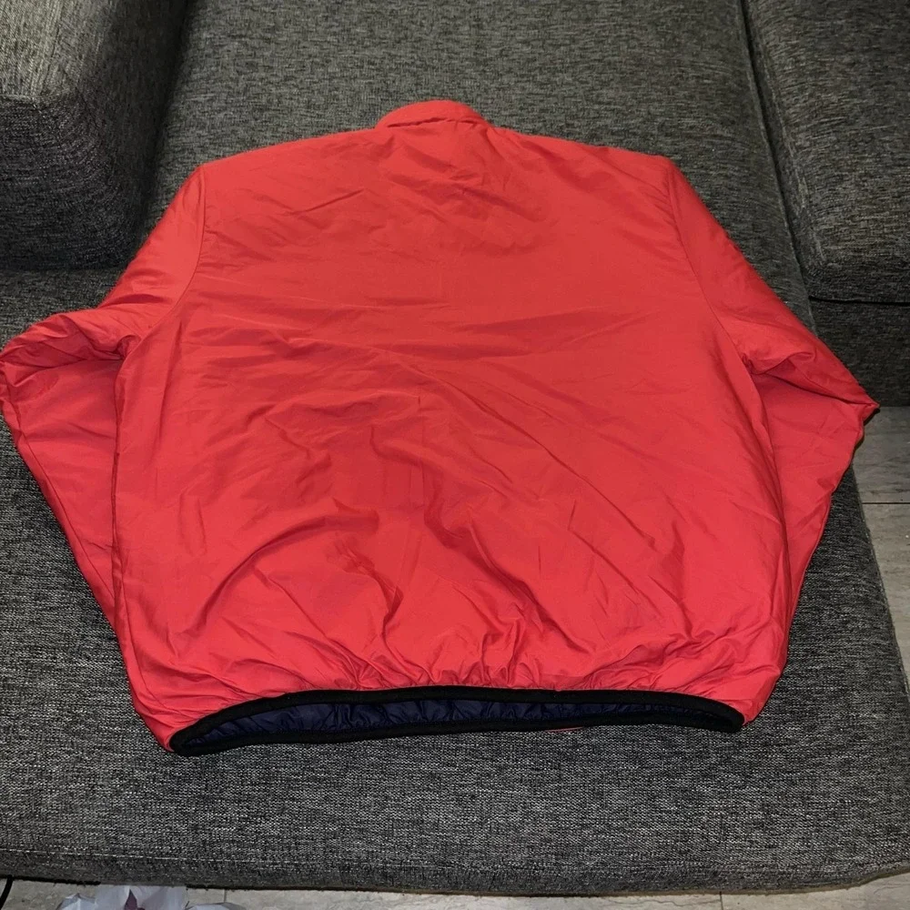Polo Sport Ralph Lauren Jacket Mens Large Red Navy Reversible Puffer 1/4 Zip